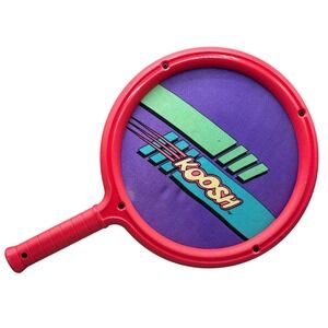 Koosh Ball Paddle Game 1991 OddzOn Red Purple Green Retro Outdoor Toy